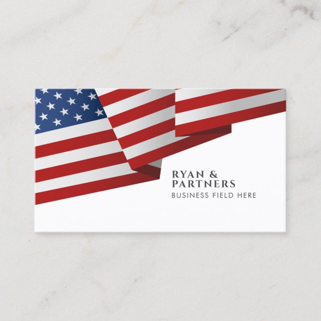 USA Flag | Insignia | Pop Art White Business Card (Front)