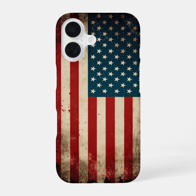 USA Flag iPhone 16 Case (Back)