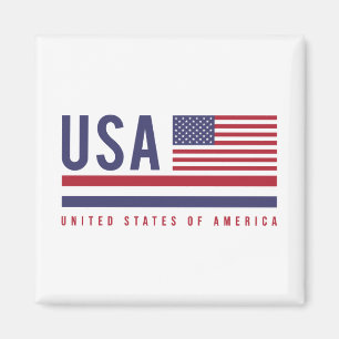 USA Flag & ISO Code Alpha-3 Design Magnet