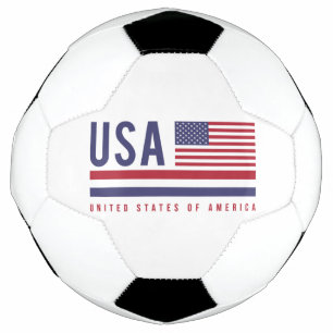 USA Flag & ISO Code Alpha-3 Design Soccer Ball