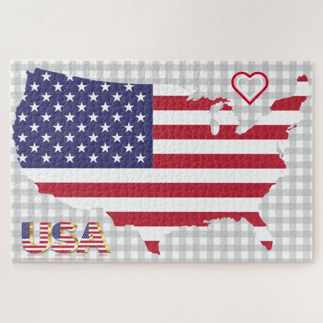 USA Flag Jigsaw Puzzle Map (Horizontal)