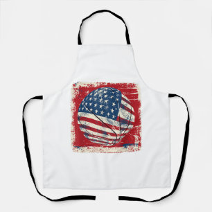 USA Flag July 4th Basketball Apron