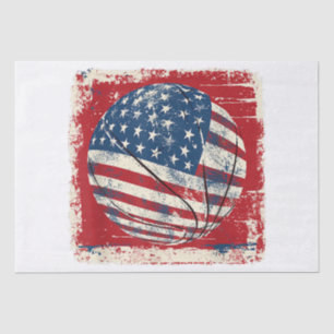 USA Flag July 4th Basketball Tissue Paper
