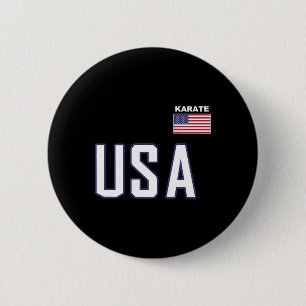 Usa Flag Karate Cool Team Equipment Martial Arts M 6 Cm Round Badge