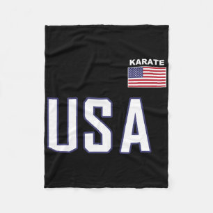 Usa Flag Karate Cool Team Equipment Martial Arts M Fleece Blanket