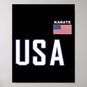 Usa Flag Karate Cool Team Equipment Martial Arts M Poster