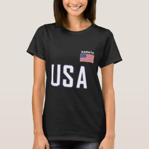 Usa Flag Karate Cool Team Equipment Martial Arts M T-Shirt