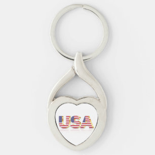 USA Flag Keychain United States of America