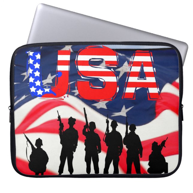 USA Flag Laptop Sleeve (Front)