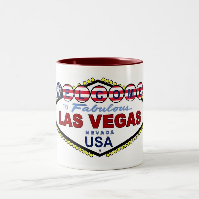 USA Flag Las Vegas Two Tone Mug (Center)