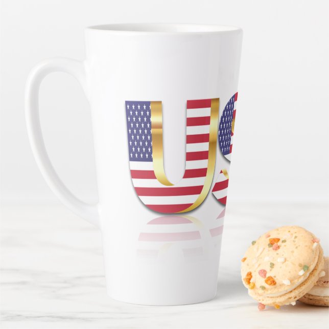 USA Flag Latte Mug (In Situ)