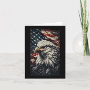 Usa Flag Ld Eagle Patriotic Red White Blue 4th Of  Card