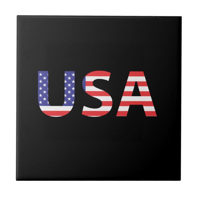 USA Flag Letters Tile (Front)