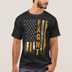 Usa Flag Leukaemia Awareness Cancer Survivor Gift T-Shirt