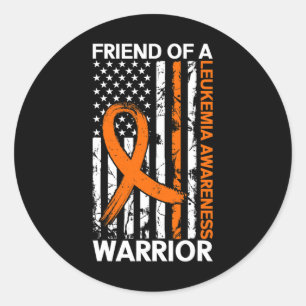 USA Flag Leukaemia Awareness Month US American For Classic Round Sticker