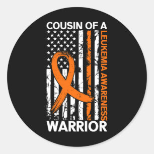 USA Flag Leukaemia Awareness Month US American For Classic Round Sticker