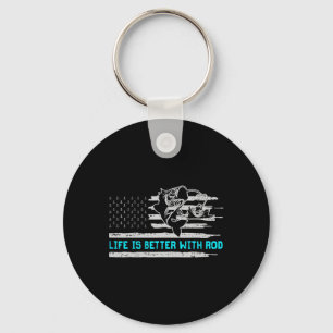 Usa Flag Life Is Better With Rod Key Ring