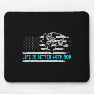 Usa Flag Life Is Better With Rod  Mouse Pad
