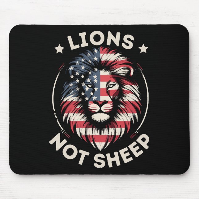 USA FLAG , LIONS NOT SHEEP MOUSE PAD (Front)