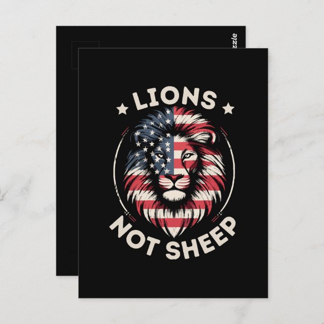 USA FLAG , LIONS NOT SHEEP POSTCARD (Front/Back)