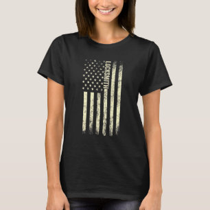 Usa Flag Locksmithing Proud American Locksmith T-Shirt