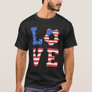 USA Flag Love America Soccer Team American Flag T-Shirt