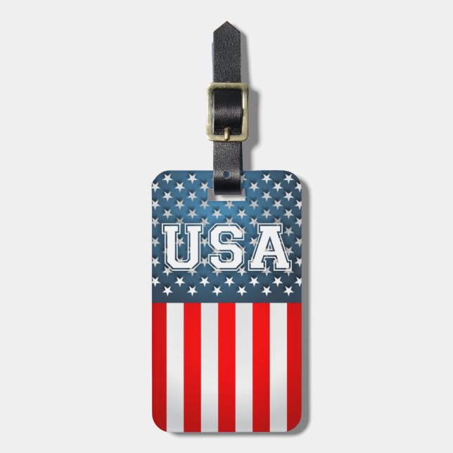 USA Flag Luggage Tag (Front Vertical)