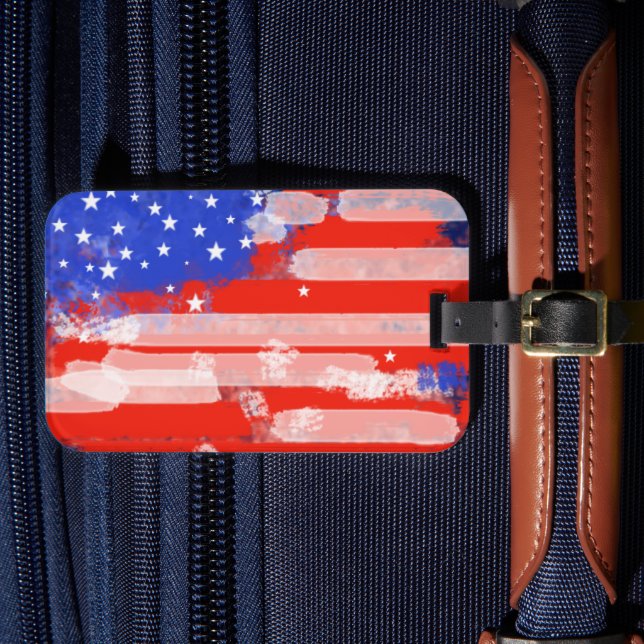 USA flag Luggage Tag (Front Insitu 4)