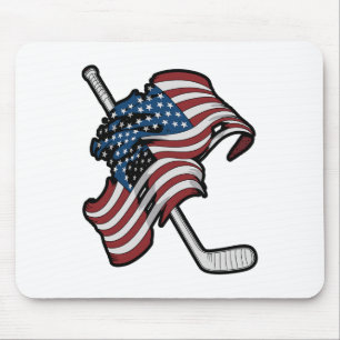 Usa Flag Made Of Hockey Sticks  Mouse Pad