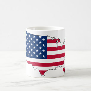 usa flag map coffee mug