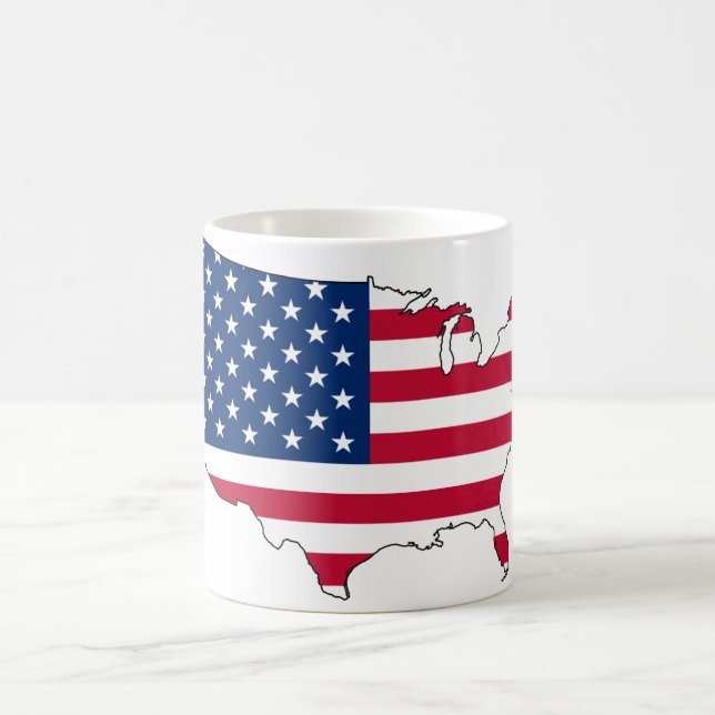 usa flag map coffee mug (Center)