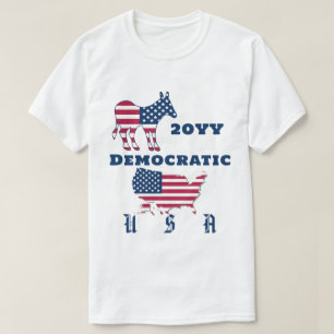 USA Flag Map Democratic Party Donkey Election Year T-Shirt