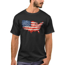 USA Flag Map - I Love My Country Patriotic