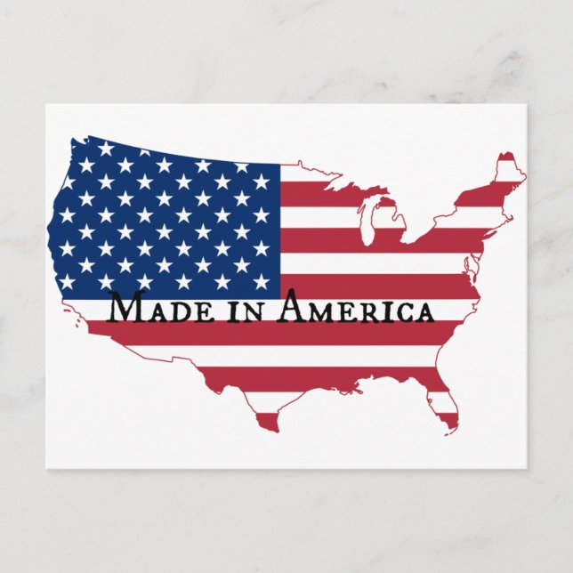 USA Flag Map Silhouette Postcard (Front)