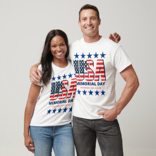 USA Flag Memorial Day 2024 Remember and Honour T-Shirt