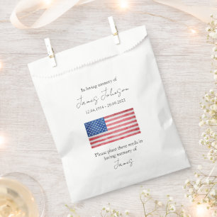 USA Flag Memorial Funeral Seed Favour Bag