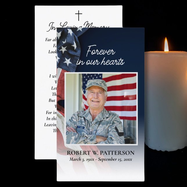 USA Flag Military Funeral Memorial Prayer Card (Creator Uploaded)