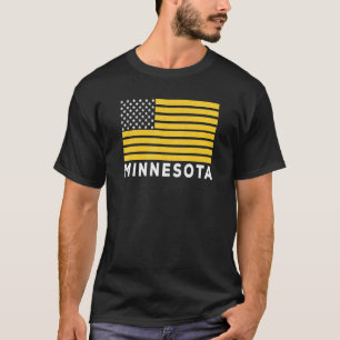USA Flag Minnesota Purple & Yellow Minnesota Ameri T-Shirt