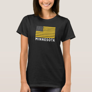 USA Flag Minnesota Purple & Yellow Minnesota Ameri T-Shirt