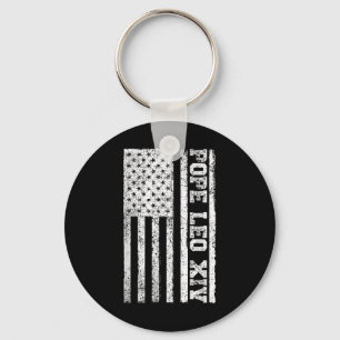 Usa Flag New Pope 2025 Christian Catholic Pope Leo Key Ring