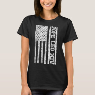 Usa Flag New Pope 2025 Christian Catholic Pope Leo T-Shirt