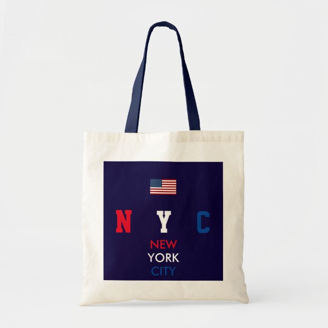 USA flag New York personalised initials/name Tote Bag (Front)