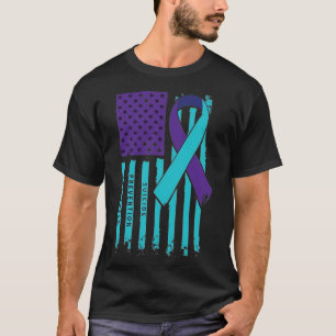 Usa Flag Nobody Fights Alone Suicide Prevention Aw T-Shirt