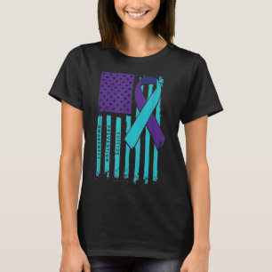 Usa Flag Nobody Fights Alone Suicide Prevention Aw T-Shirt