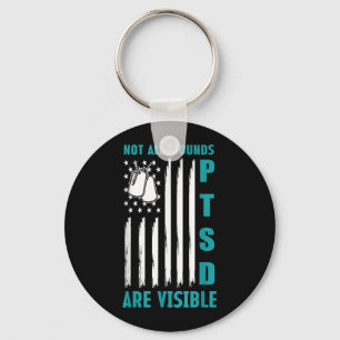 Usa Flag Not Wounds Are Visible Ptsd Awareness Key Ring