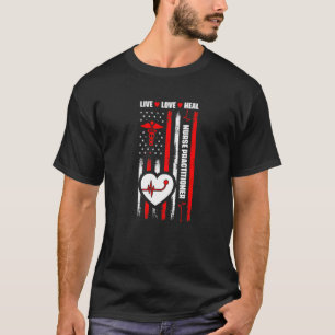 Usa Flag Nurse Practitioner Medical Np Nursing Nu T-Shirt