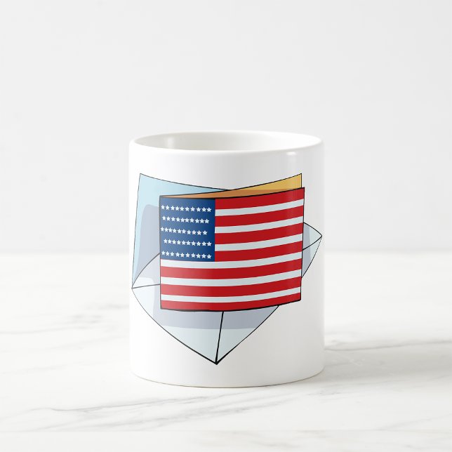 USA Flag On A Card Coffee Mug (Creator Uploaded)