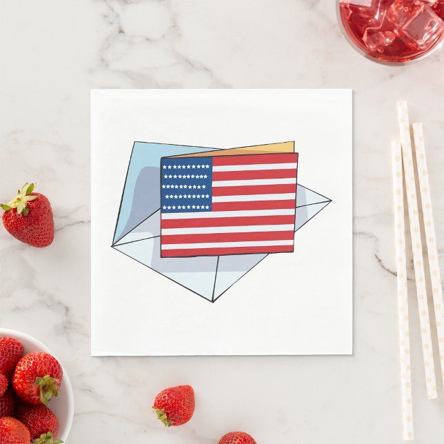 USA Flag On A Card Napkin (Creator Uploaded)