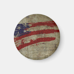 USA flag on metal texture Magnet
