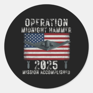 Usa Flag Operation Midnight Hammer B-2 Stealth Bom Classic Round Sticker